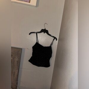 SHEIN Black Fitted Crop Camisole Top